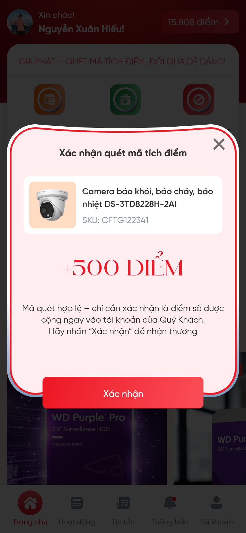 Ứng dụng Tích điểm, đổi quà tặng